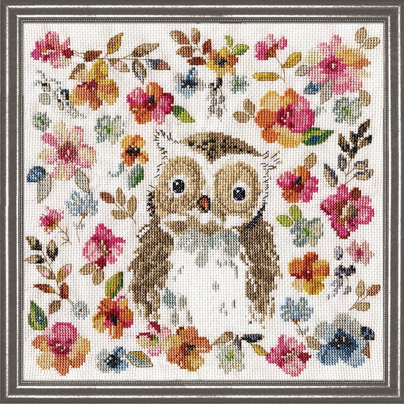 Design Works Crafts Watercolor Owl Counted Cross Stitch Kit, White - Image 1